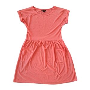 QED London Pink T-Shirt Minidress with Pockets Small
